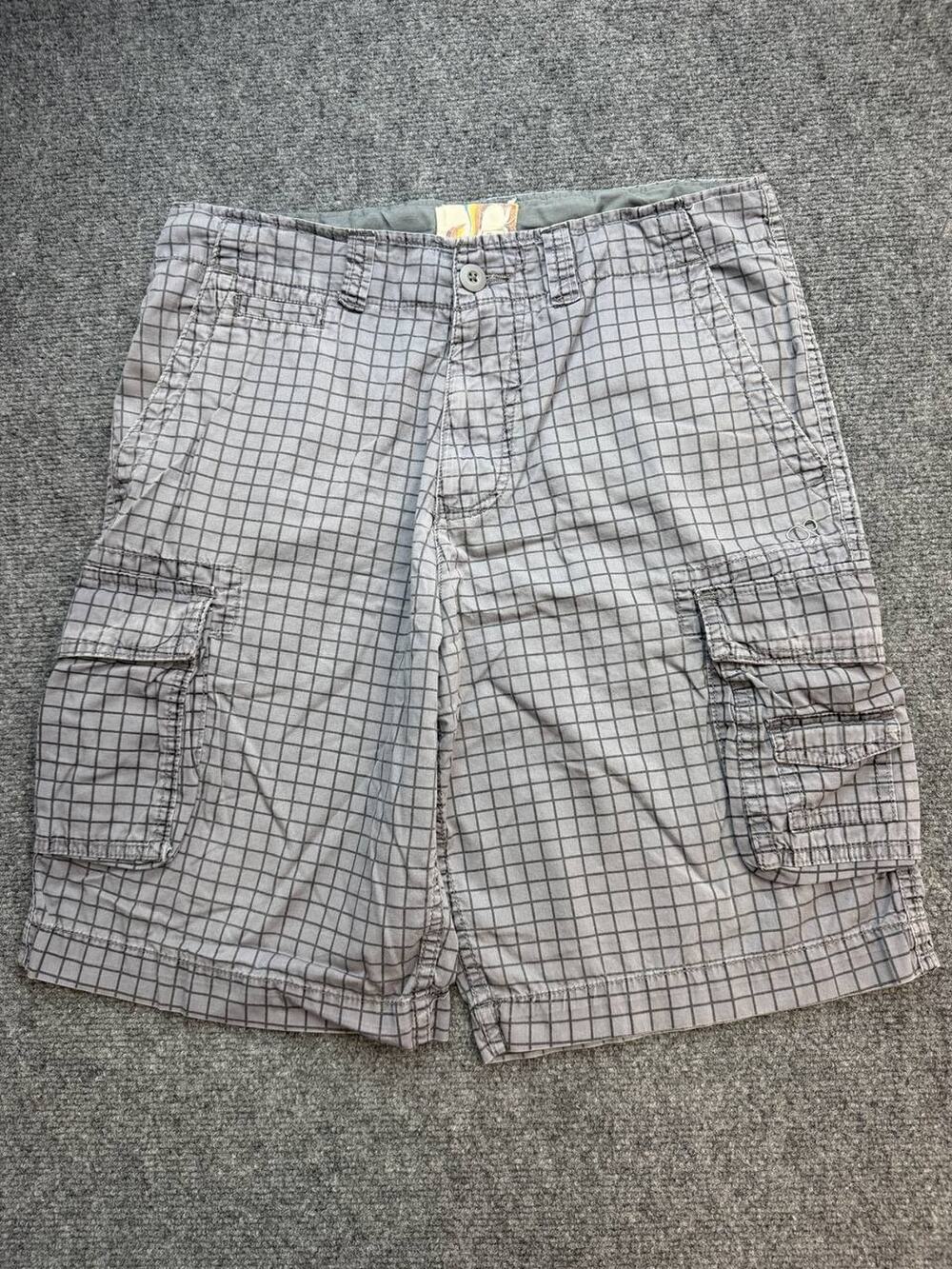 Ocean Pacific Men's Size 34 Gray Check 100% Cotton Shorts OMJ11006